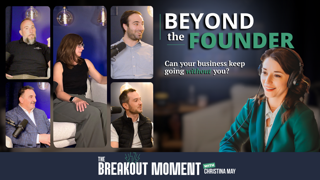 The Breakout Moment thumbnail featuring Christina May and five guests with the title “Beyond the Founder.”